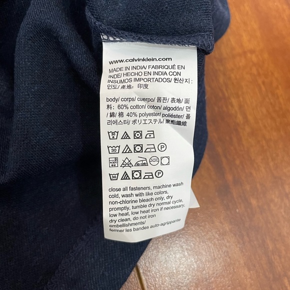 CALVIN KLEIN Long Sleeve Shirt Large Speckled Blue NWT - Picture 11 of 13